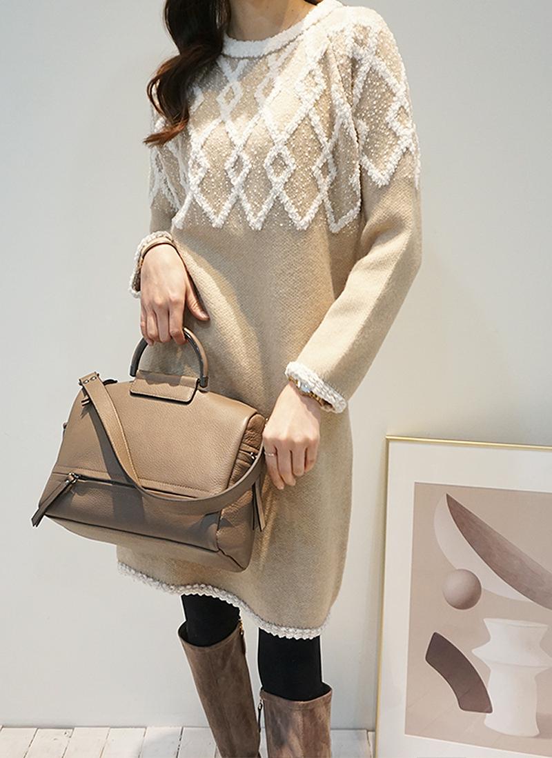 スノーパターンニットワンピース