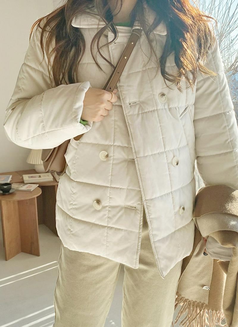ダブルボタン中綿ジャケット