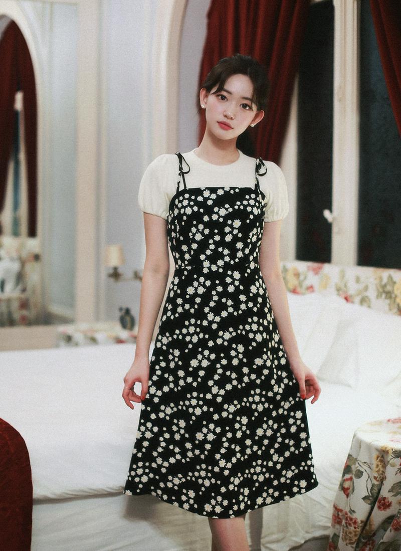 デイジーパターンキャミワンピース