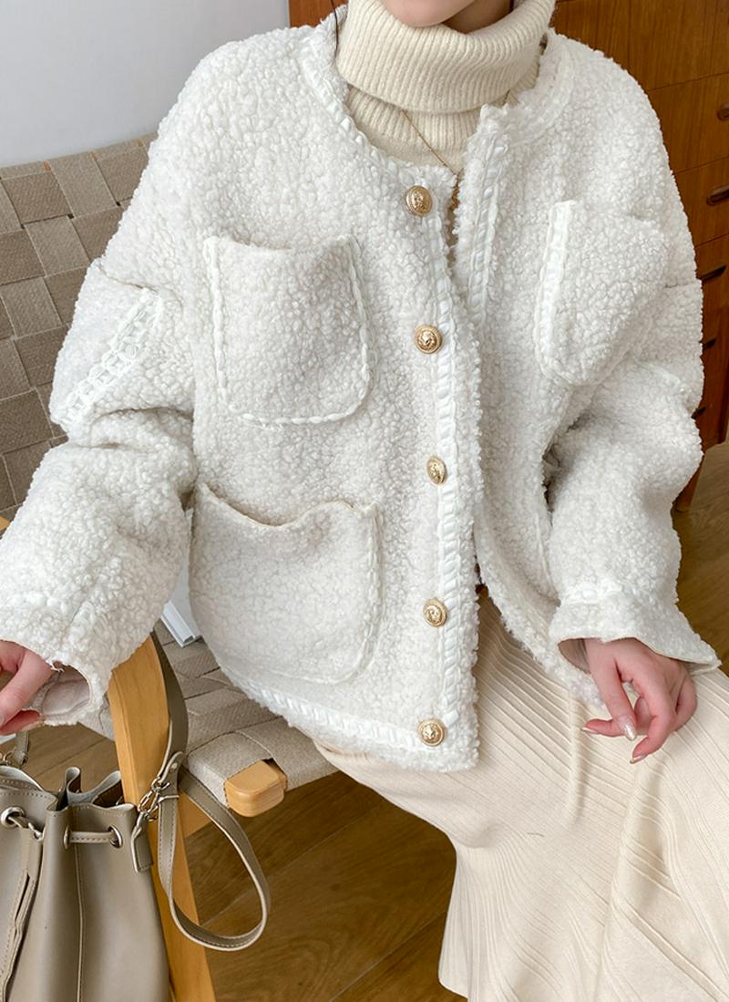 ノーカラーオープンボアジャケット