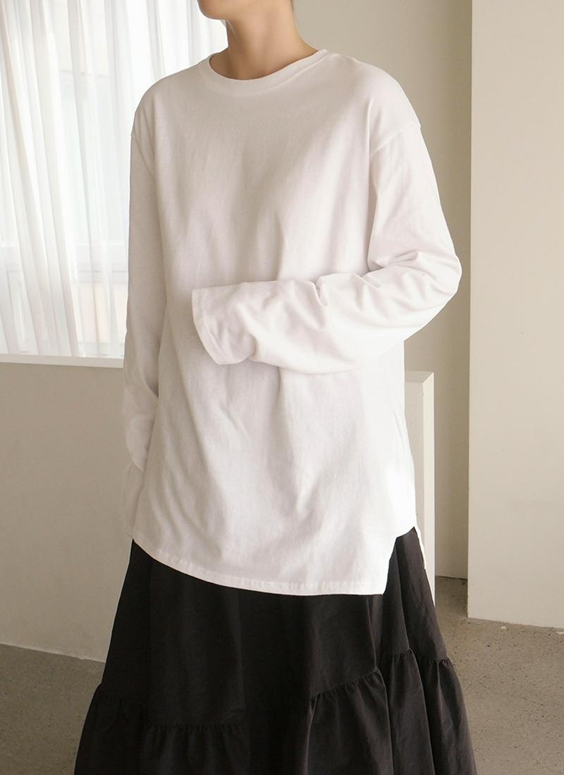 コットン長袖Tシャツ