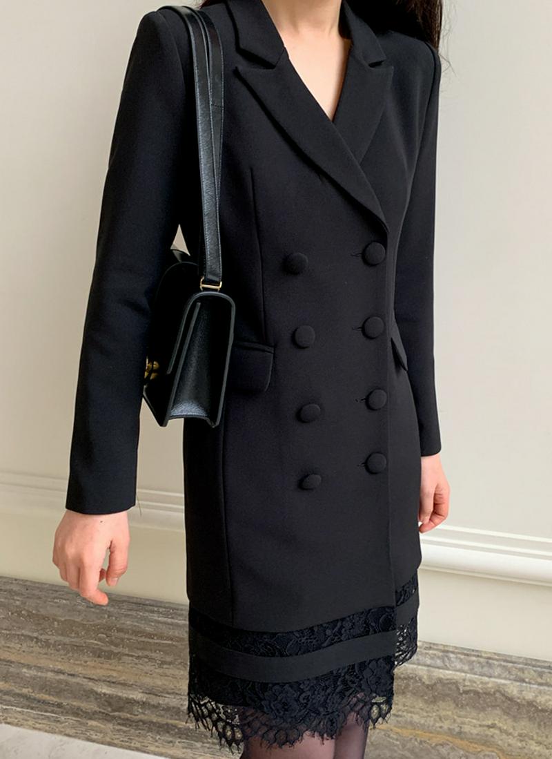 レースヘムジャケットワンピース