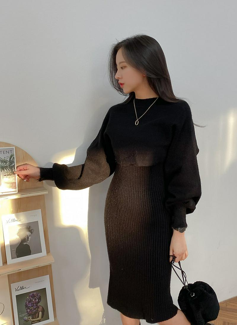 クロップドニット&ワンピースSET