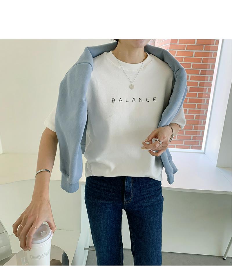 ピーチ起毛ハーフ袖Tシャツ