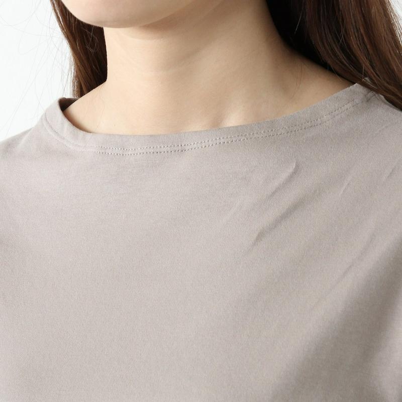 綿混素材◎今から使える秋色ボトルネック５分袖Ｔシャツ