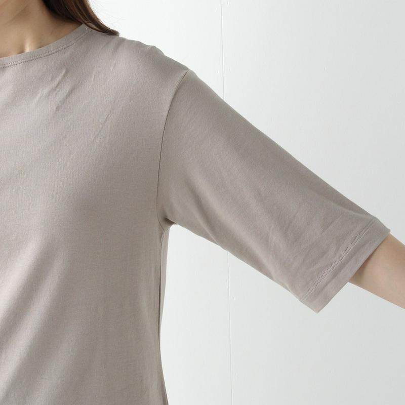 綿混素材◎今から使える秋色ボトルネック５分袖Ｔシャツ