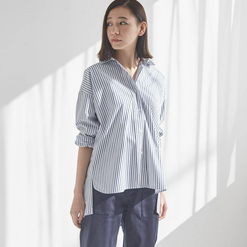 【ＳＴＹＬＥ　ＳＮＡＰコラボチラシ掲載】張りは七難隠すニットインも決まるチュニックシャツ