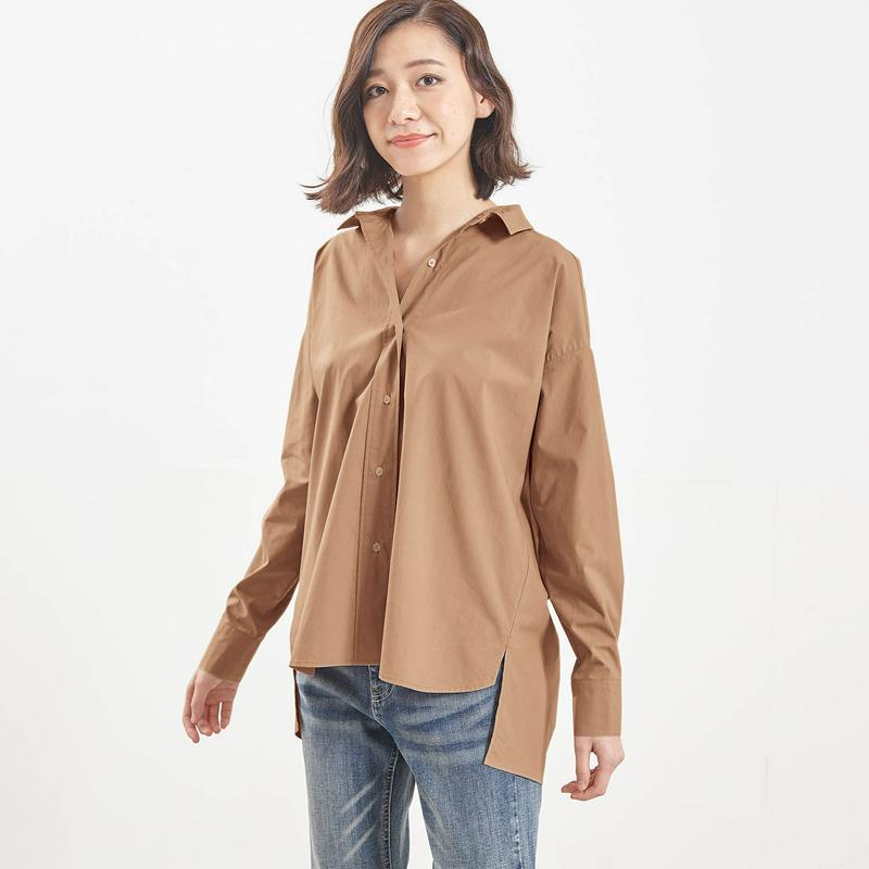 【ＳＴＹＬＥ　ＳＮＡＰコラボチラシ掲載】張りは七難隠すニットインも決まるチュニックシャツ