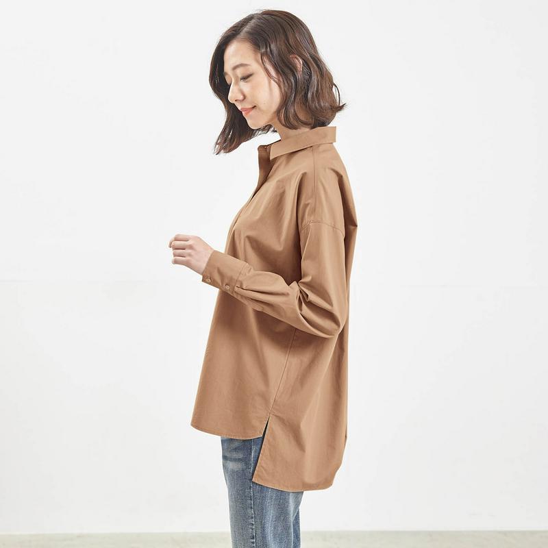 【ＳＴＹＬＥ　ＳＮＡＰコラボチラシ掲載】張りは七難隠すニットインも決まるチュニックシャツ