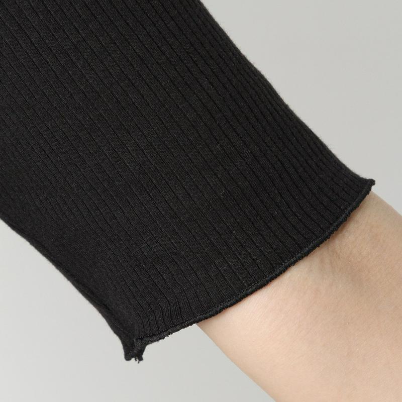 インナーにも◎テレコリブハイネック５分袖Ｔシャツ（ページワン/PAGE ONE）
