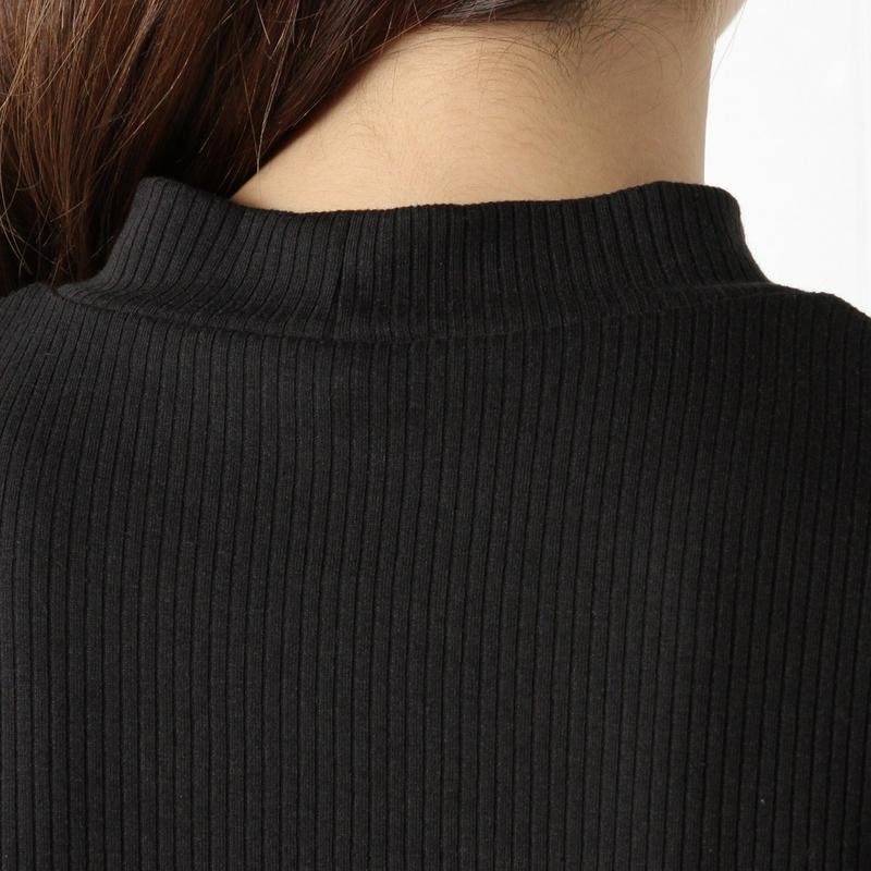 インナーにも◎テレコリブハイネック５分袖Ｔシャツ（ページワン/PAGE ONE）