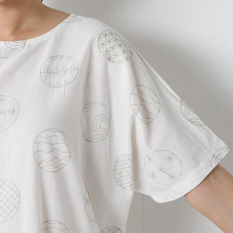 刺繍使いドロップショルダーワンピース