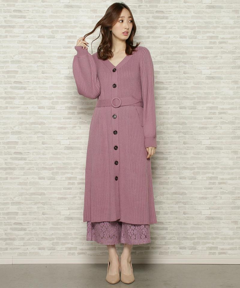 【限定】リブロングニット+レースパンツ