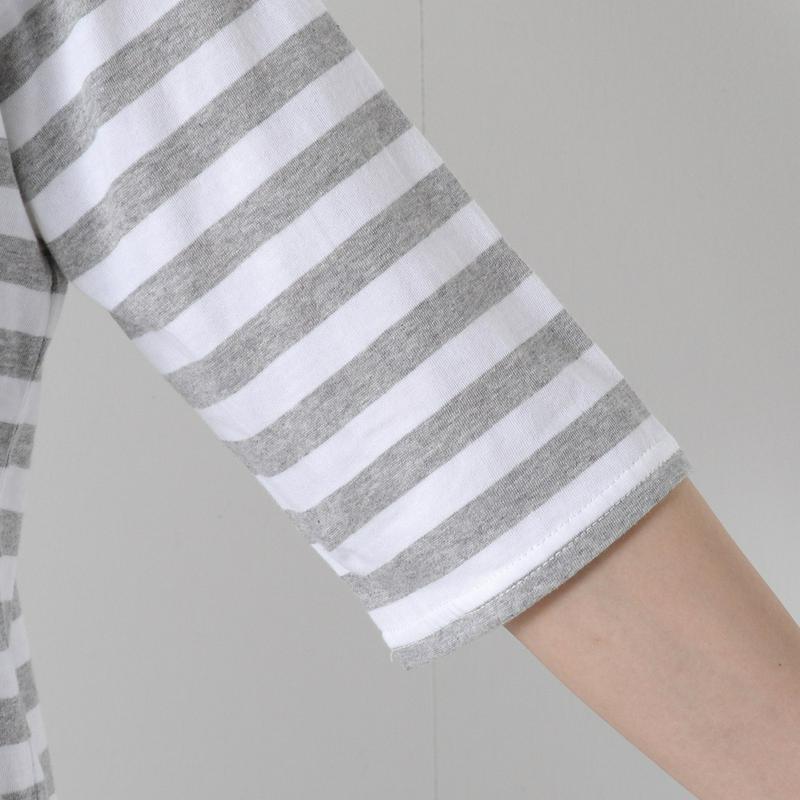 ５部袖ボーダーＴシャツ【汗染み防止＆抗菌防臭】