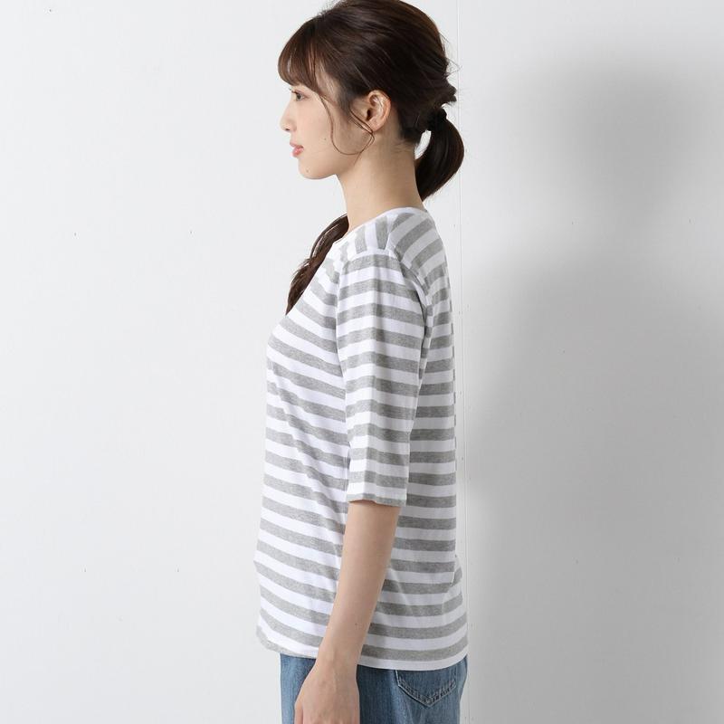 ５部袖ボーダーＴシャツ【汗染み防止＆抗菌防臭】