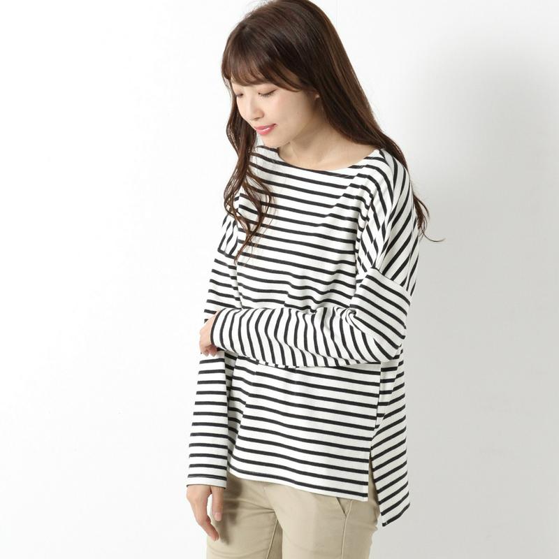 もちもちボーダー長袖Ｔシャツチュニック