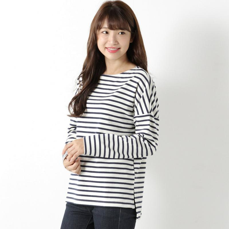 もちもちボーダー長袖Ｔシャツチュニック