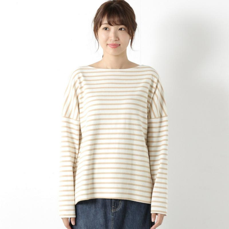 もちもちボーダー長袖Ｔシャツチュニック