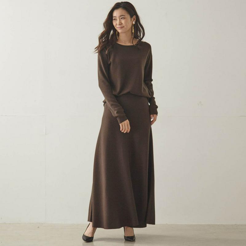 【ＳＴＹＬＥ　ＳＮＡＰ掲載】ニットフレアスカート