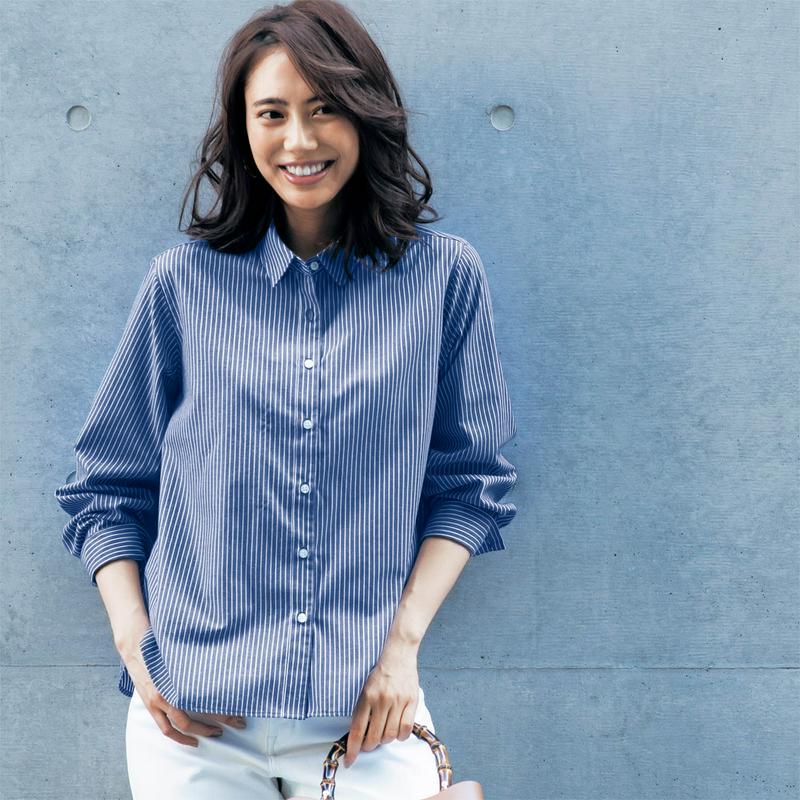 【ＳＴＹＬＥ　ＳＮＡＰ掲載】綿混素材の着まわしやすい定番シャツ