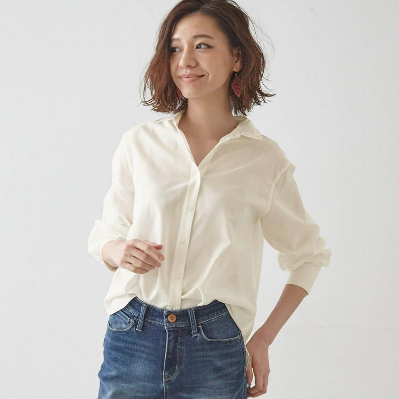 【ＳＴＹＬＥ　ＳＮＡＰ掲載】綿混素材の着まわしやすい定番シャツ