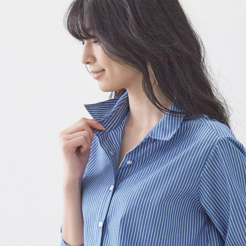 【ＳＴＹＬＥ　ＳＮＡＰ掲載】綿混素材の着まわしやすい定番シャツ