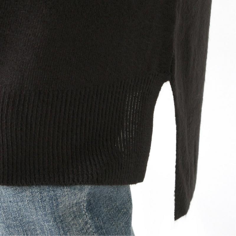 肌触りのいいカシミヤタッチＶネック膝丈ワンピース大寸【３Ｌ～４Ｌ】