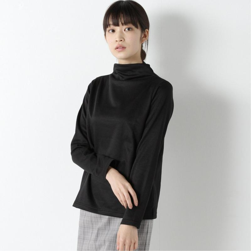 静電気抑制テープ付裏起毛リブボトルネックＴシャツ（ページワン/PAGE ONE）