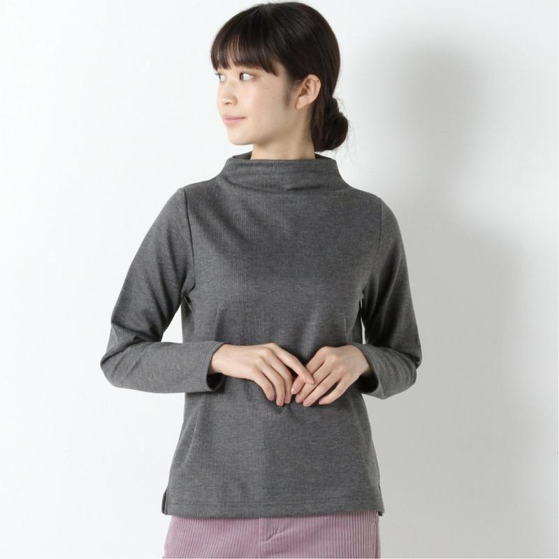 静電気抑制テープ付裏起毛リブボトルネックＴシャツ（ページワン/PAGE ONE）