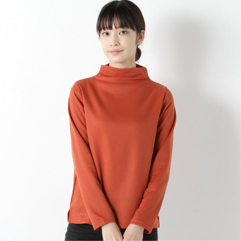 静電気抑制テープ付裏起毛リブボトルネックＴシャツ（ページワン/PAGE ONE）