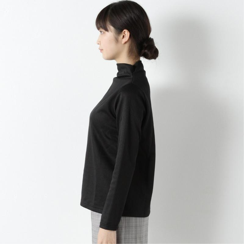静電気抑制テープ付裏起毛リブボトルネックＴシャツ（ページワン/PAGE ONE）