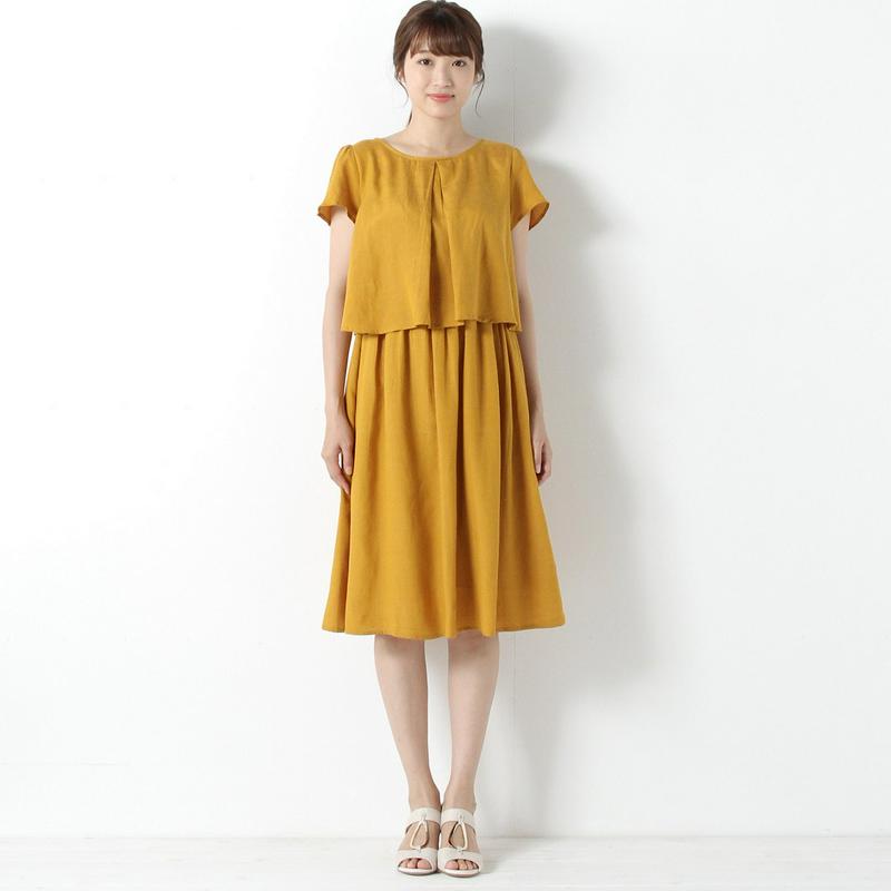 【３／２５（水）で販売終了】レーヨン麻重ね着風ワンピー【９ＡＲ～１９ＡＢＲ】