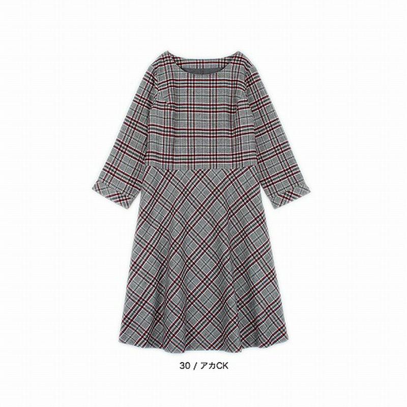 両面起毛チェックワンピース【ＬＬ～５Ｌ】