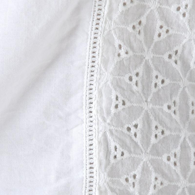 【３／２５（水）で販売終了】刺繍切替ブラウス【Ｍ～４Ｌ】