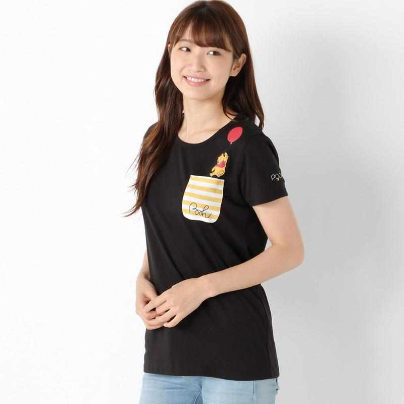 くまのプーさん半袖ポケット付プリントチュニック