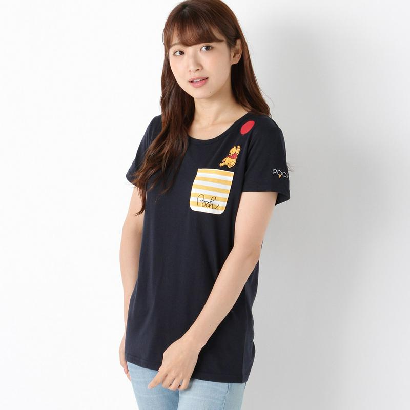 くまのプーさん半袖ポケット付プリントチュニック