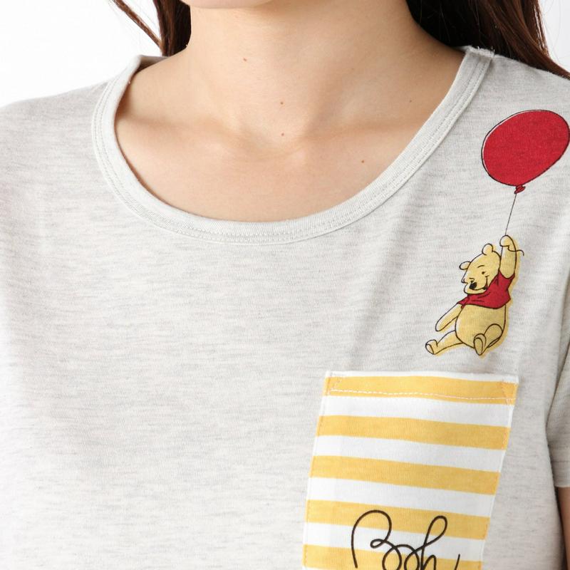 くまのプーさん半袖ポケット付プリントチュニック