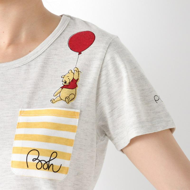 くまのプーさん半袖ポケット付プリントチュニック
