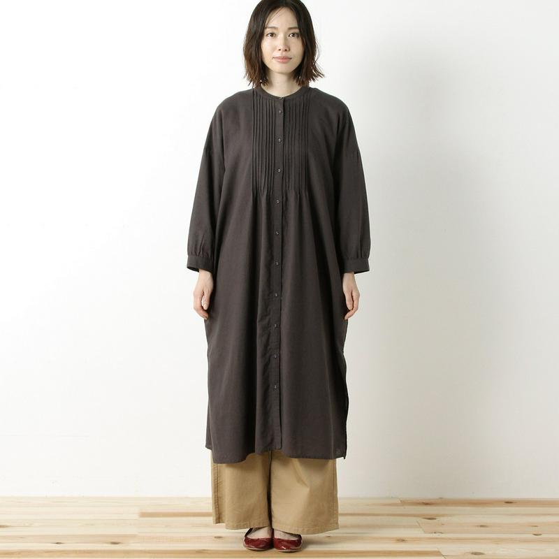 綿麻ピンタックワンピース