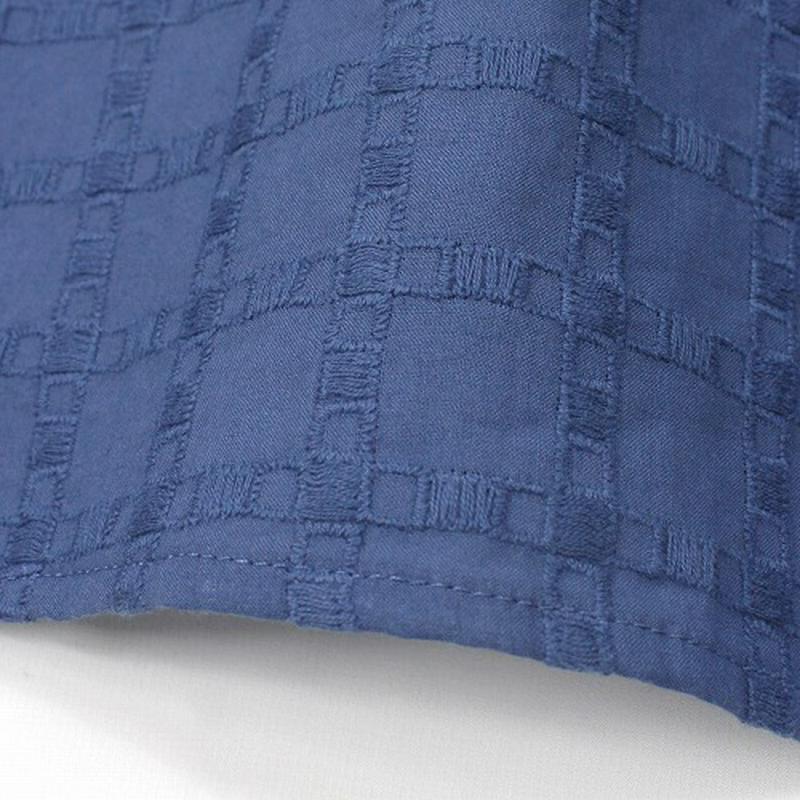 綿１００％格子刺繍ブラウス【ＬＬ～５Ｌ】（エムビー/MB）