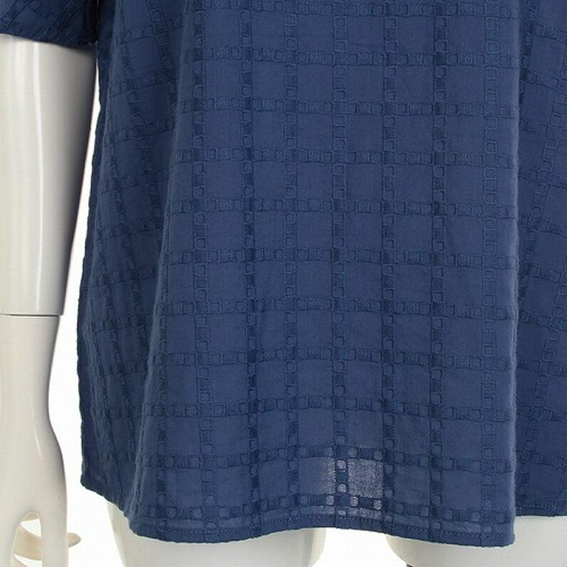 綿１００％格子刺繍ブラウス【ＬＬ～５Ｌ】（エムビー/MB）