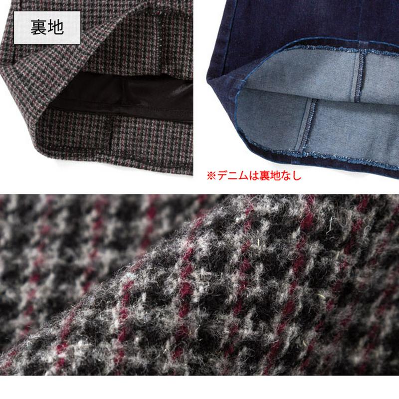 [チェックorデニムフロント刺繍ショートサロペット]【MCS0813】1019