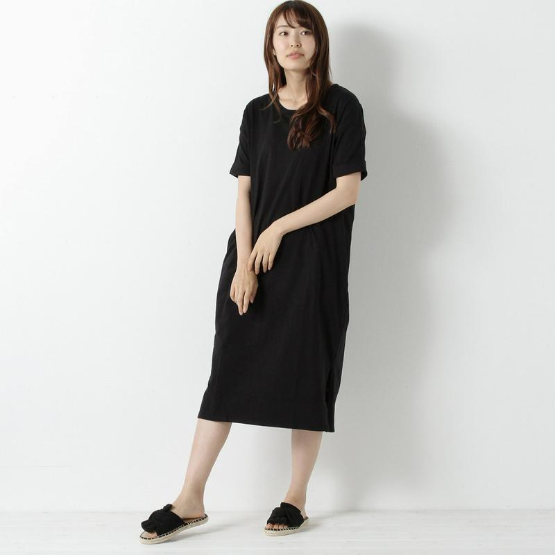 【３／２５（水）で販売終了】ポケット付きロング丈Ｔシャツワンピース