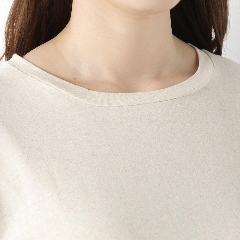 コットンリネン素材のカットソー半袖ワンピース（manoamano／マノアマノ）