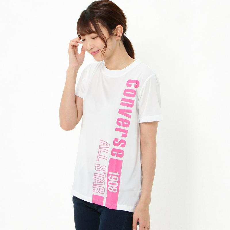 レディース　綿タッチプリント半袖Ｔシャツ【吸汗速乾・ＵＶケア】