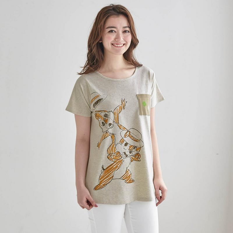 切り替えチュニックＴシャツ