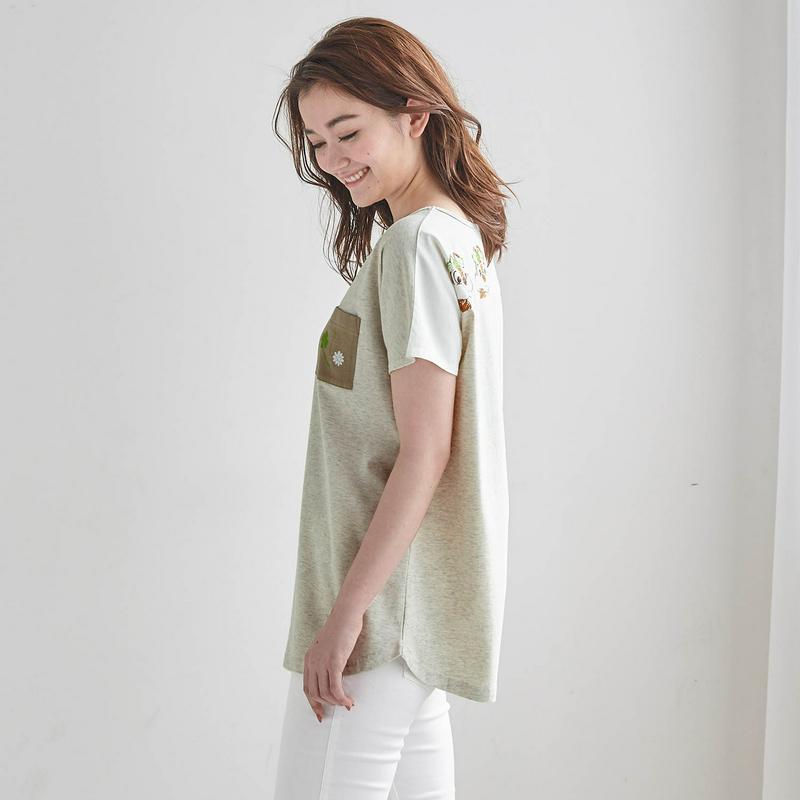 切り替えチュニックＴシャツ