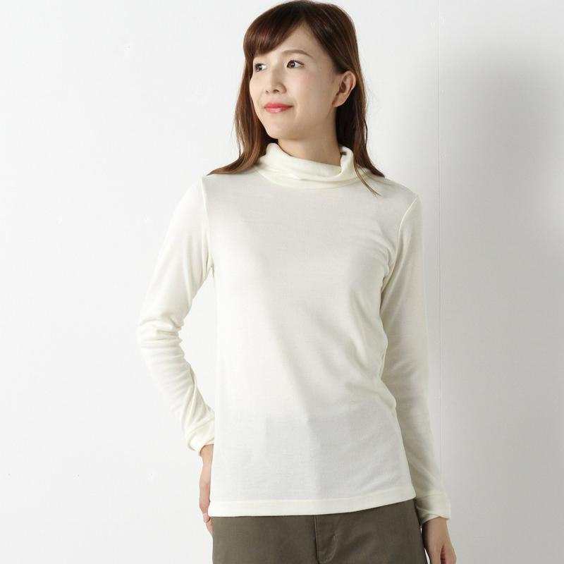 インナーにも◎ガーゼスムースツイストタートルネックＴシャツ（ページワン/PAGE ONE）