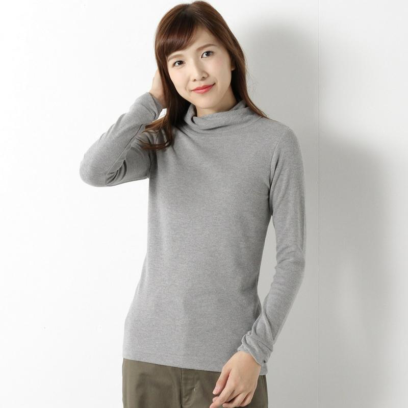 インナーにも◎ガーゼスムースツイストタートルネックＴシャツ（ページワン/PAGE ONE）