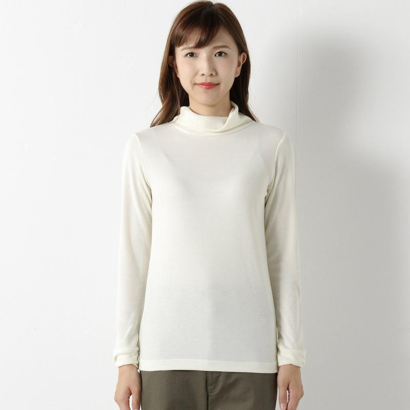 インナーにも◎ガーゼスムースツイストタートルネックＴシャツ（ページワン/PAGE ONE）